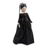Victorian painted wood peg doll
