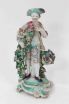 A Bow figure of a young man with flowers and fruits, circa 1765