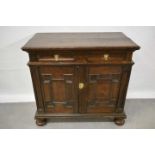 Charles II oak geometric moulded chest