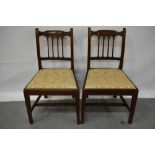 Pair of George III mahogany side chairs