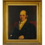 English School, 19th century, oil on canvas - portrait of a Gentleman, 76cm x 64cm, in gilt frame