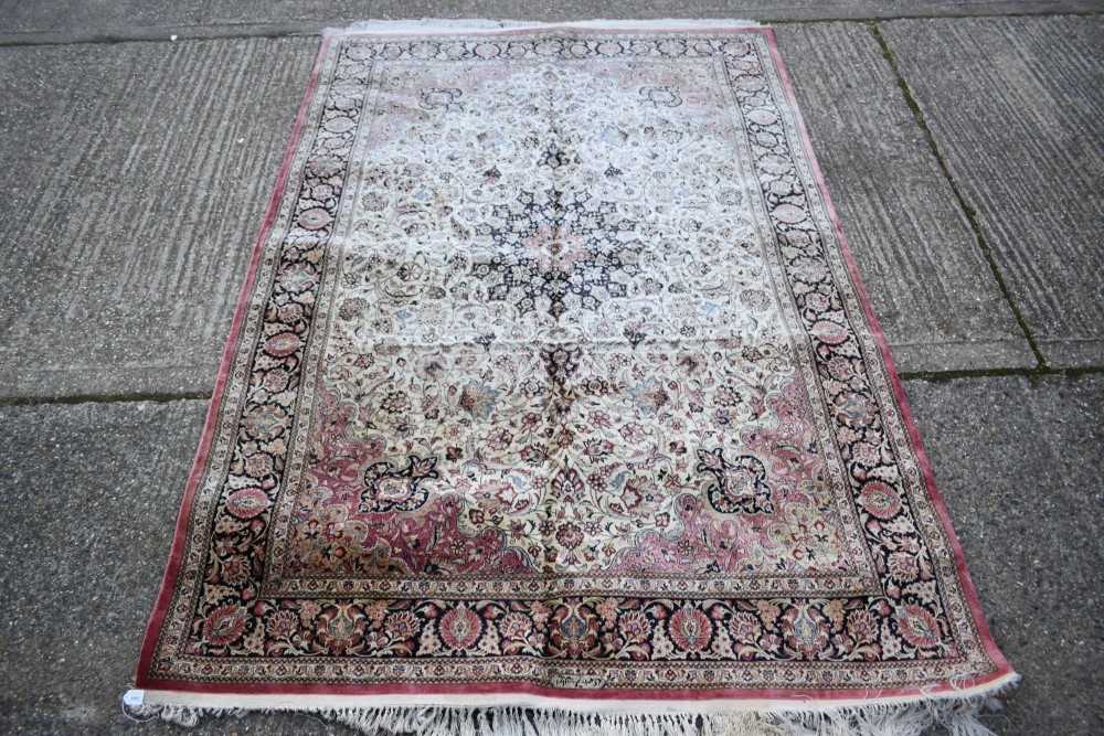 Modern Kashan part silk carpet