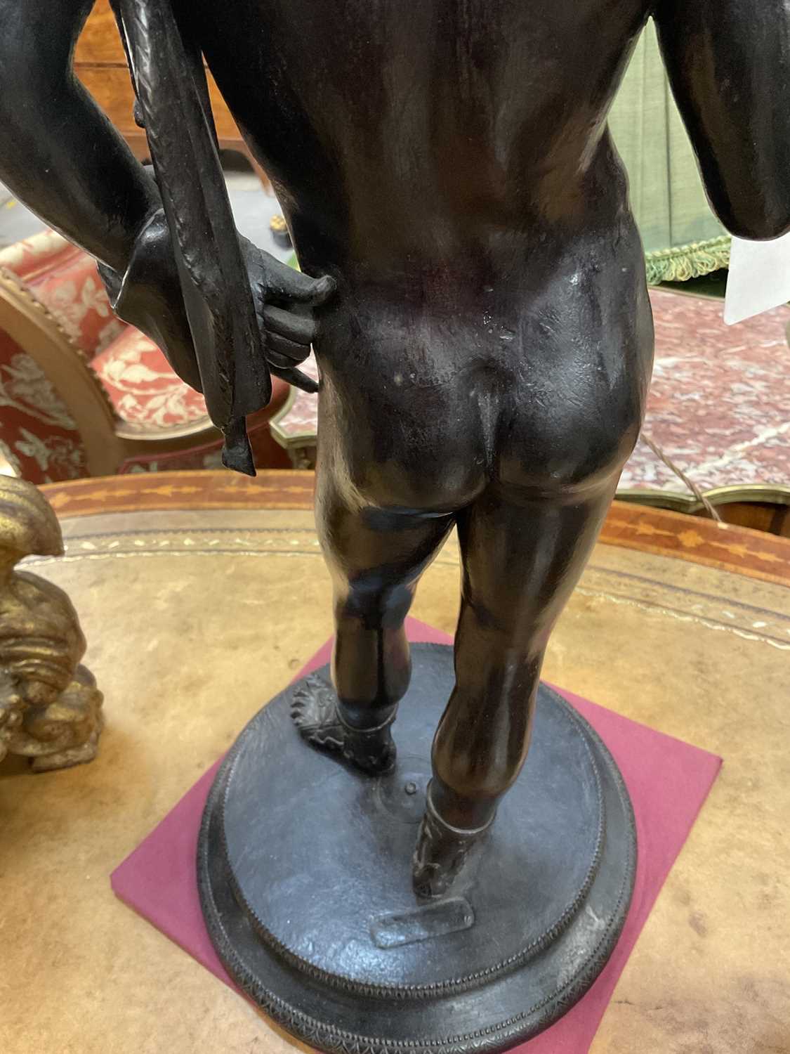 Large 19th century Grand Tour bronze figure of Narcissus - Image 11 of 18