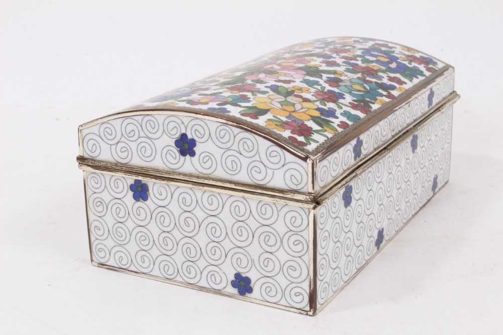 Chinese cloisonné enamel jewellery box - Image 4 of 6