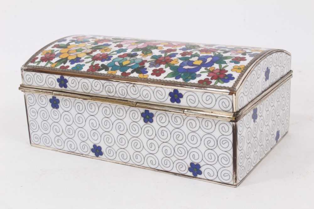 Chinese cloisonné enamel jewellery box - Image 3 of 6