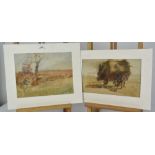 East Anglian School, early 20th century, two pencil and watercolour sketches, The Haycart and Rural