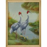 Philip Rickman (1891-1982) watercolour and gouache - Pair of Sarus Cranes, signed and dated 1963, 83