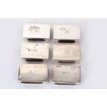 Set of four 1930s silver matchbox covers of rectangular form, with engraved initial M (Birmingham 19