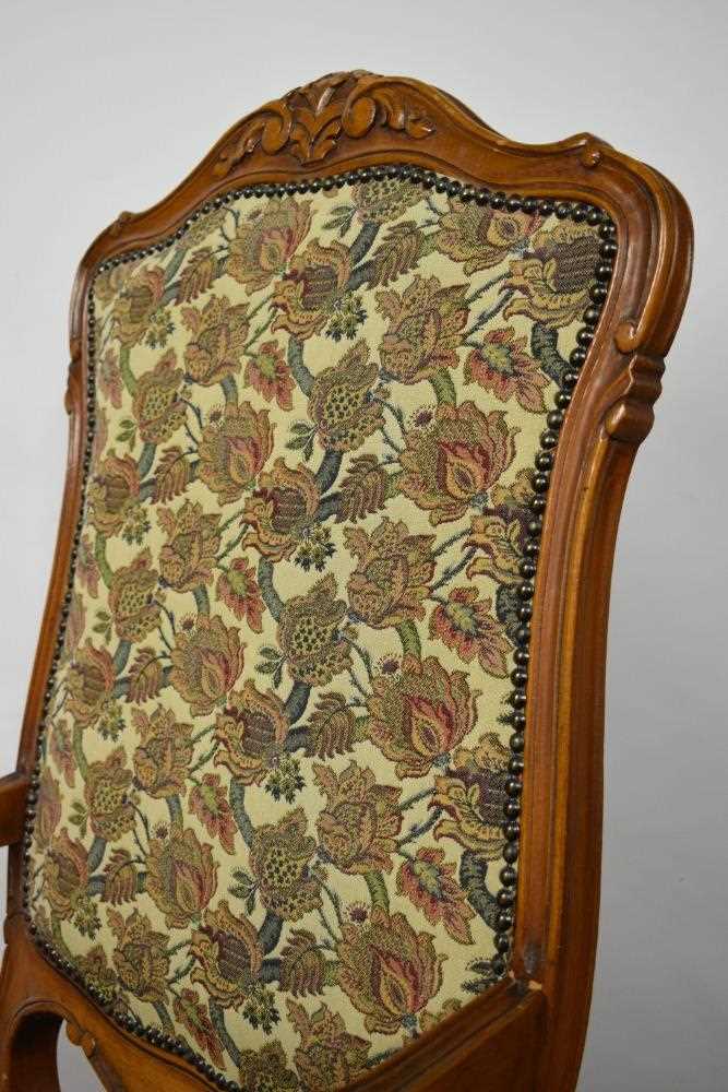 Set of nine Continental carved beech dining chairs - Image 6 of 6