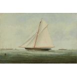 George Mears (1826-1906) oil on canvas, The Yacht Britannia at Sea, inscribed, signed and indistinct