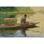 *Gerald Spencer Pryse (1882-1956) watercolour - Fisherman Oluwa River, 38.5cm x 54cm, titled verso,