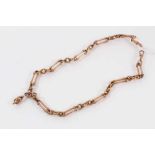 Edwardian 9ct rose gold watch chain with fetter links