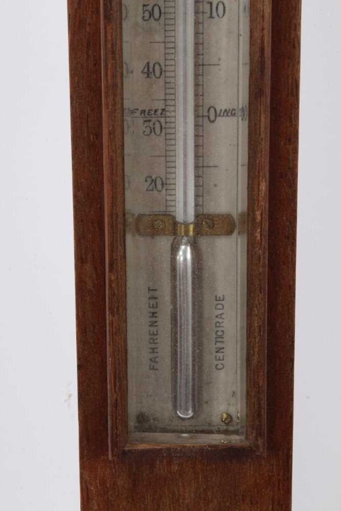 Edwardian Negretti and Zambra oak cased stick barometer - Image 4 of 4