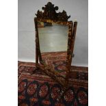 Georgian style tortoiseshell and bone mounted dressing table mirror