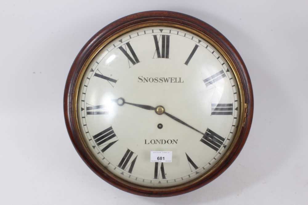 19th century wall dial with fusee movement by Snosswell, London