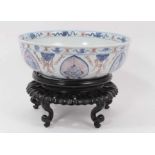 Chinese bowl and wooden stand