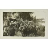 *Gerald Spencer Pryse (1882-1956) black and white lithograph - The Retreat of the Seventh Division a