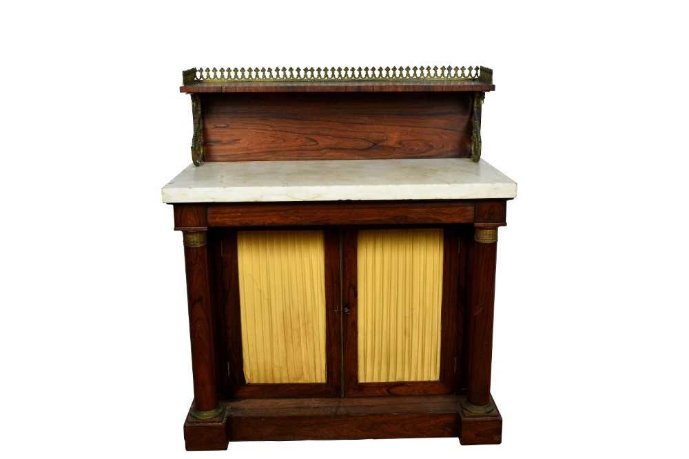 Regency rosewood chiffonier with marble top