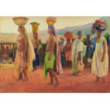 *Gerald Spencer Pryse (1882-1956) watercolour - Lokoja Market, 54cm x 78cm, titled verso, unframed