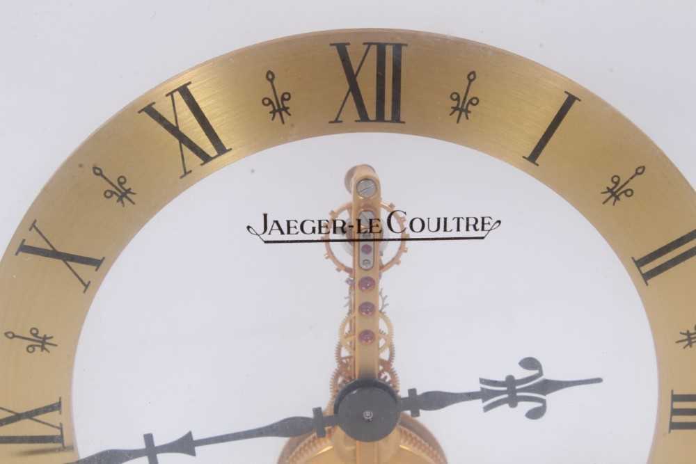 Late 20th century Jaeger Le Coultre gilt metal and glass mantel clock, model no. 508 - Image 2 of 6