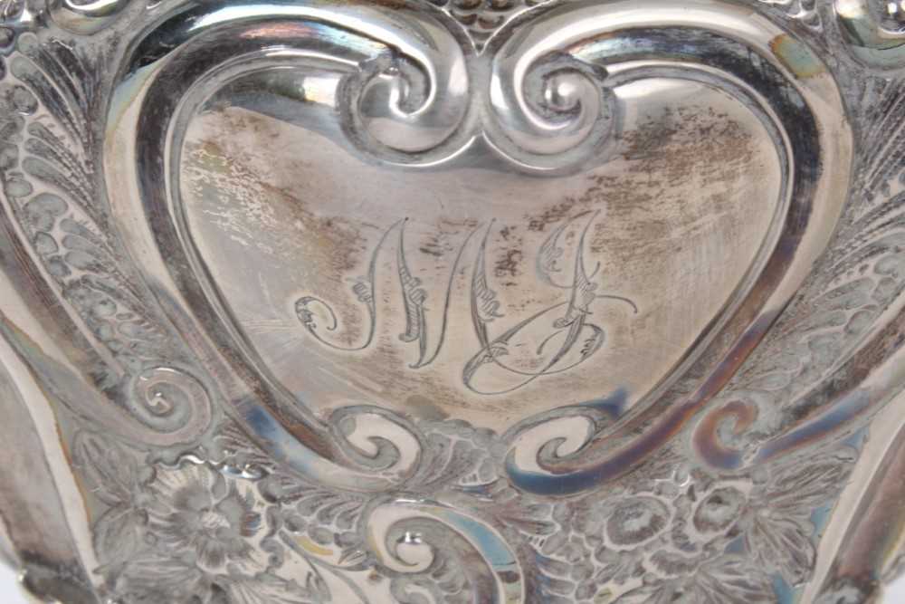 George V silver four piece tea set - Image 3 of 10