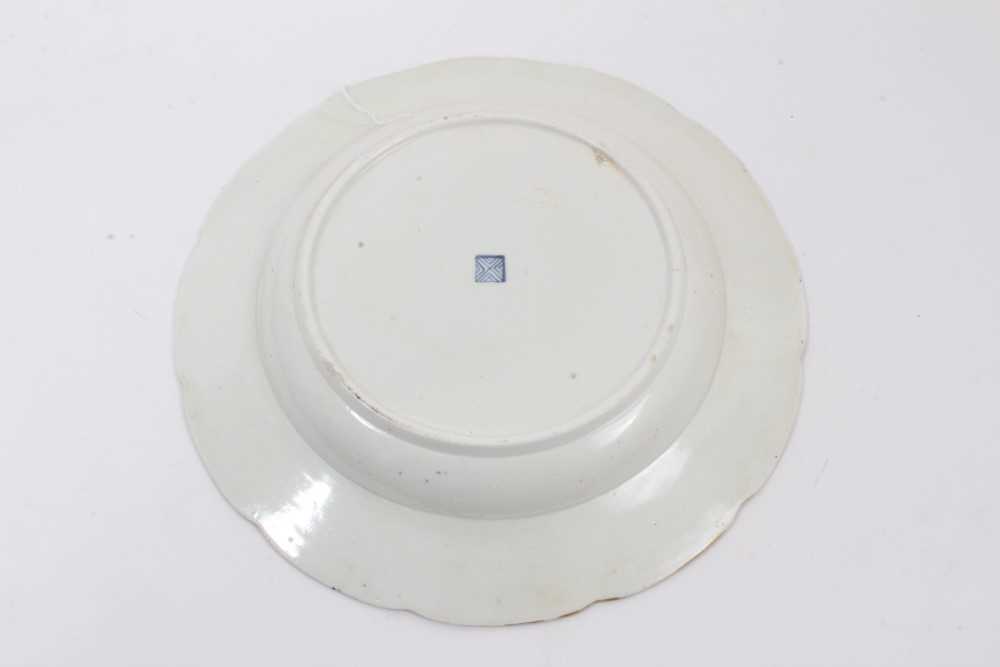 Scarce early 19th century possibly Coalport copy of first period Worcester plate with painted bird a - Image 6 of 7