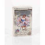 Late 19th/early 20th century Austrian silver novelty vesta case