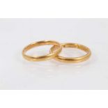 Two 22ct gold wedding rings