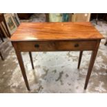 Regency mahogany two drawer side table