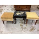 Group of three 19th century and later stools