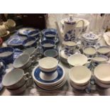 Copeland Spode's Italian tea ware, six Spode Brig tea cups, together with other blue and white tea,