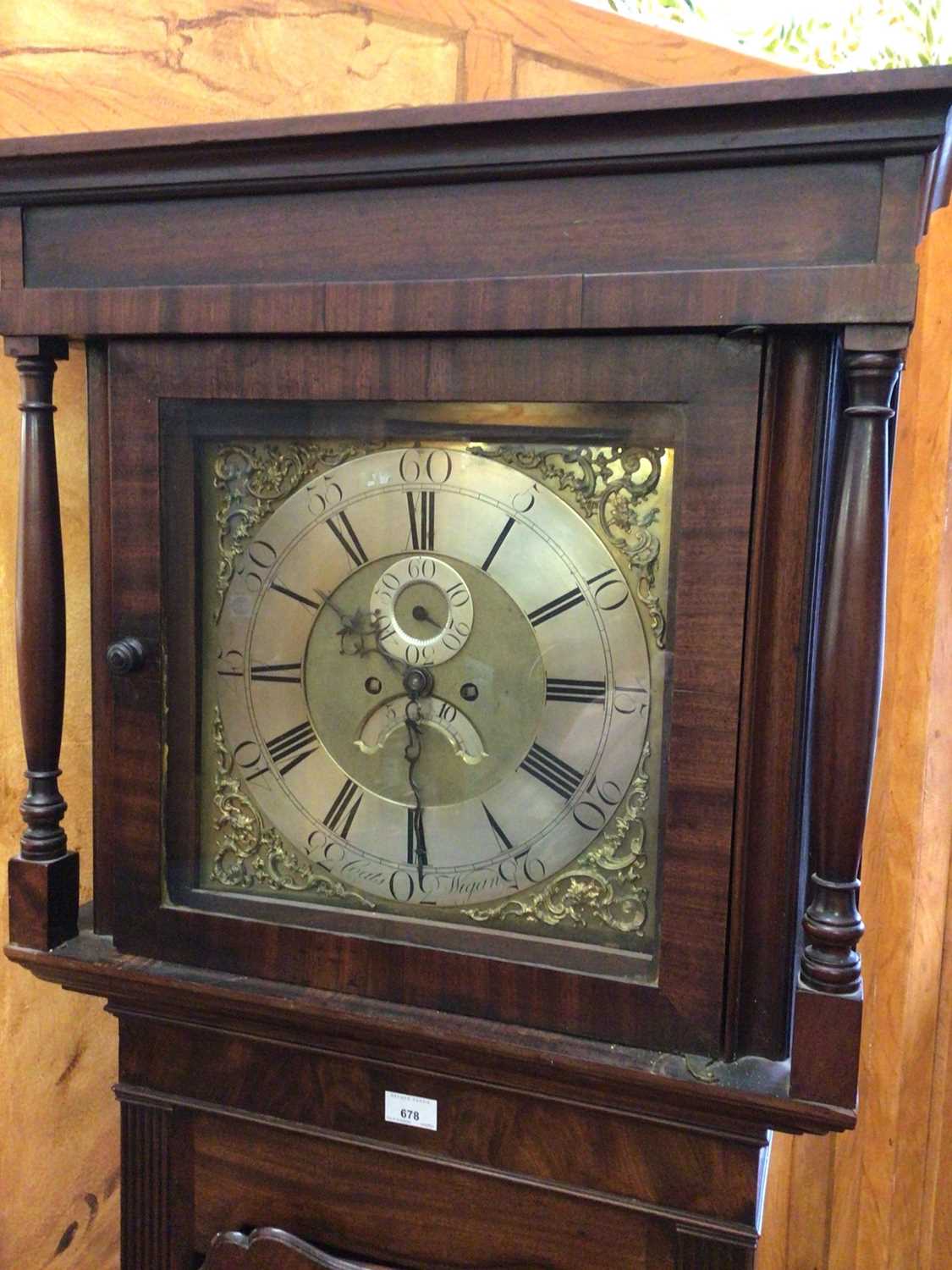 Victorian 30 hour longcase clock by Coats, Wigan with brass and silvered square dial , subsidiary se - Image 2 of 8