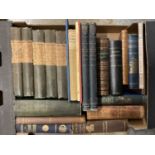 Two boxes of decorative bindings and collectors books