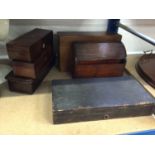 Pistol box and other boxes including a correspondence box and a desk calendar