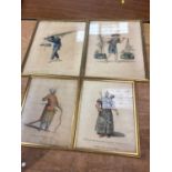 A group of prints of characters in exotic costume