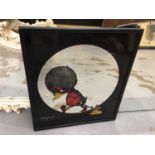 Vintage Melvyn sad duck wall mirror, oval wooden framed mirror and others (5)