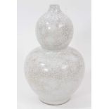 Chinese crackle glazed double gourd vase with character marks to base