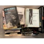 Box of books relating to Jazz