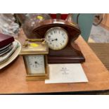 Mappin & Webb carriage clock and another mantle clock