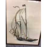Limited Edition print 19/500, "General Banning" sailing ship, by James A Mitchell, Limited Edition p