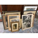 Group of 18th century and later prints, some framed