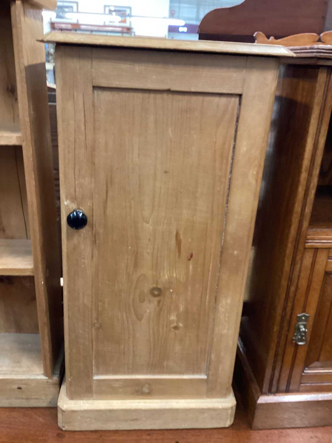 Old pine pot cupboard together with a small pine bookshelf (2)