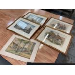 Pair of Victorian watercolours depicting Rockford church, 1890, pair of 18th century hand coloured c