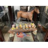 Doulton Figural group of Disney's seven dwarfs, together with Doulton figure of a horse and a Royal