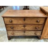 19th century mahogany chest of three long drawers