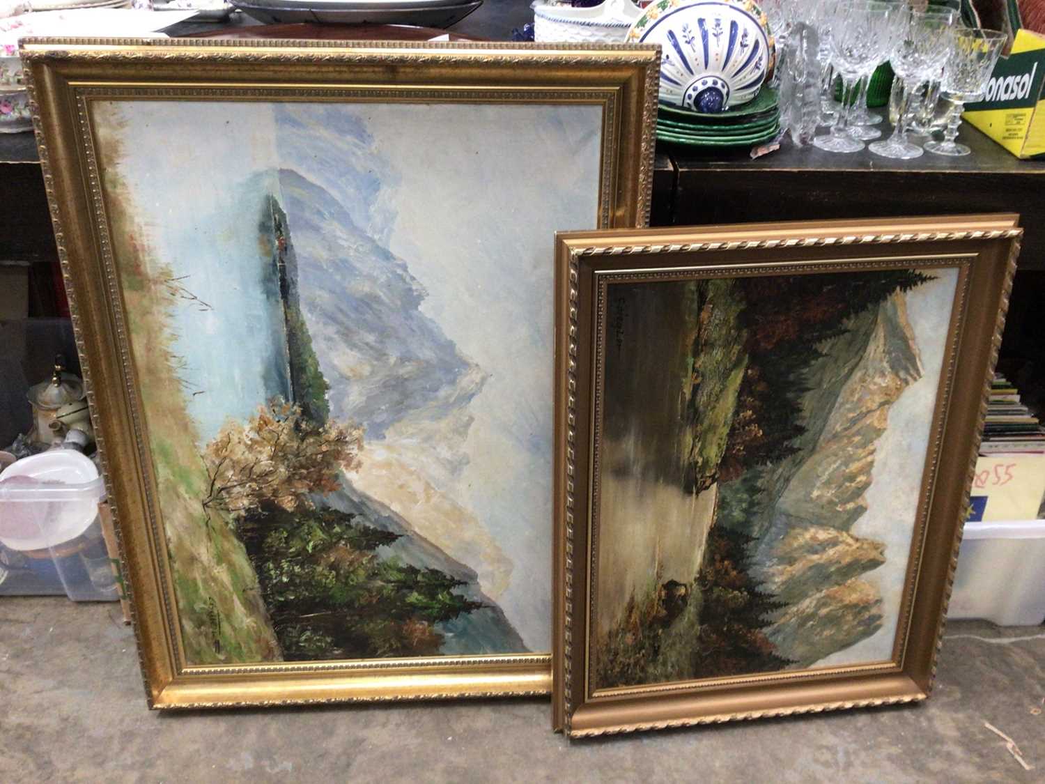 Two oil paintings, landscapes