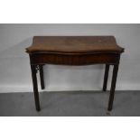 George III mahogany serpentine fronted card table