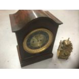 Early 20th century mahogany cased bracket clock, together with a brass lantern clock