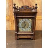 Late 19th century oak cased mantel clock