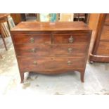 Regency mahogany chest of two short and three long drawers